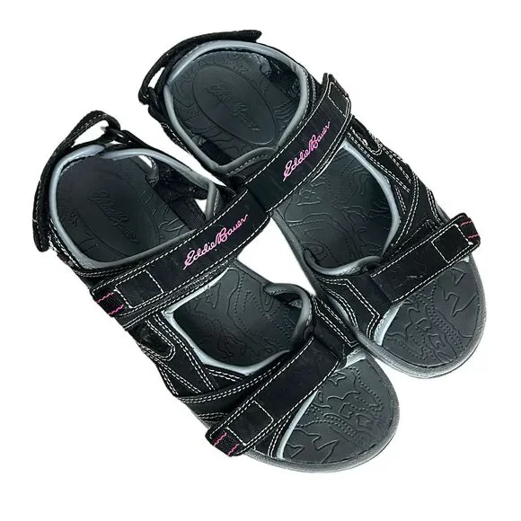 Eddie Bauer Water Shoes Womens 7 Black Gray Sandals Madrona Waterproof - Picture 4 of 11